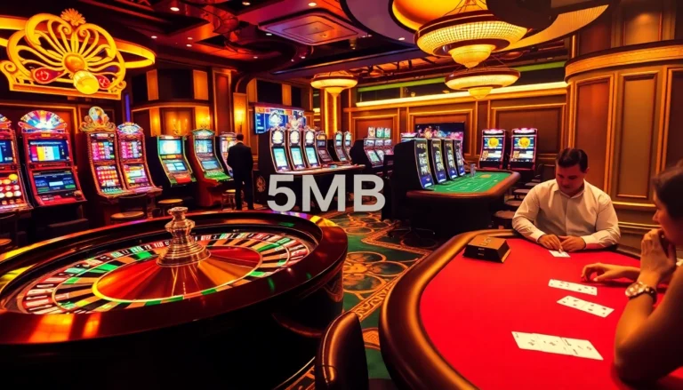 Experience the thrill of the casino with a 5MB betting strategy, showcasing colorful chips and a roulette wheel.