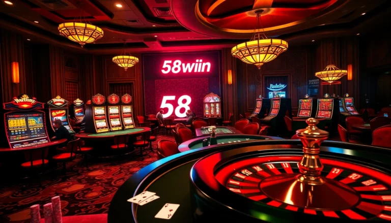 Experience thrilling gameplay at 58win casino with vibrant poker tables and dazzling slot machines.